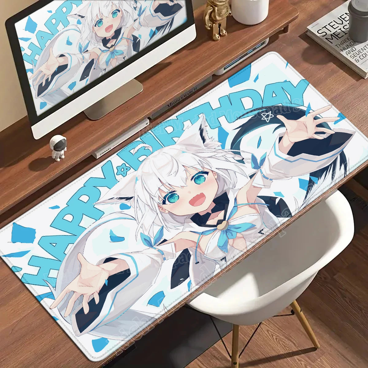 Shirakami Fubuki Mouse Pad Laptop Hololive Large Gaming Keyboard Rug PC Kawaii Anime Girl Mousepad XXL Gamer Pc Cabinet Desk Mat