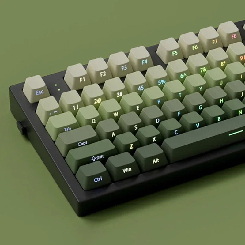 135 Key Cherry Profile Green Grape Keycaps Side Print Shine Through Keycaps Double Shot PBT Keycap for MX Switch Gaming Keyboard