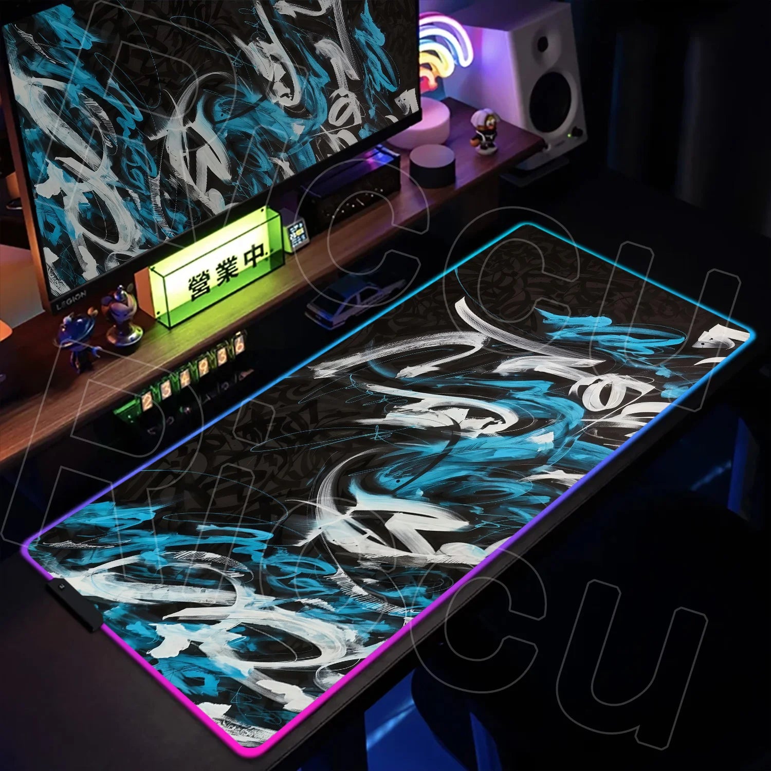 RGB 1000x500mm Street Graffiti Art Gaming Mouse Pad Table Pad Mousepad Computer expand Rubber accessories Keyboard LED Desk mat