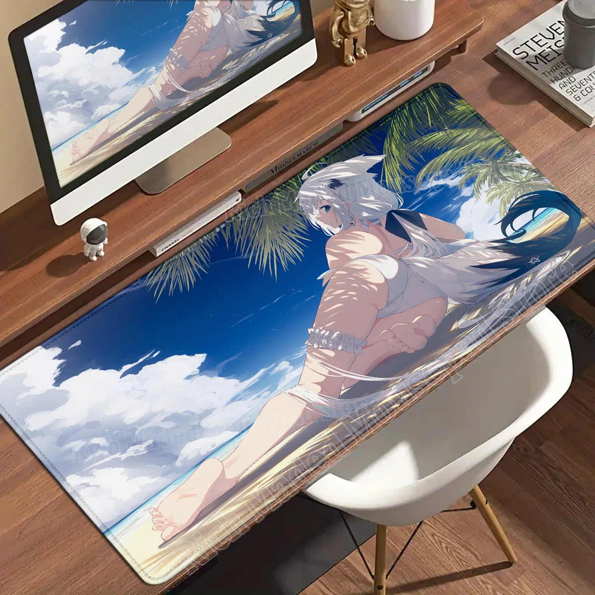 Shirakami Fubuki Mouse Pad Laptop Hololive Large Gaming Keyboard Rug PC Kawaii Anime Girl Mousepad XXL Gamer Pc Cabinet Desk Mat