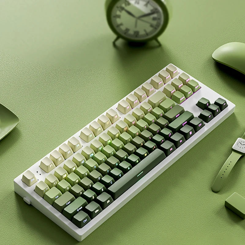 135 Key Cherry Profile Green Grape Keycaps Side Print Shine Through Keycaps Double Shot PBT Keycap for MX Switch Gaming Keyboard
