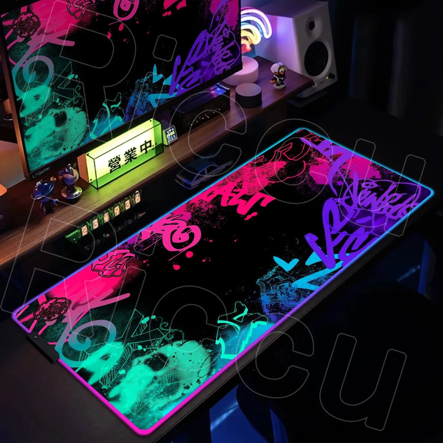RGB 1000x500mm Street Graffiti Art Gaming Mouse Pad Table Pad Mousepad Computer expand Rubber accessories Keyboard LED Desk mat