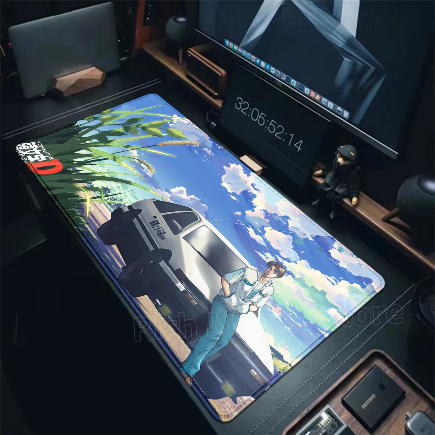 Anime I-Initial D AE86 Mousepad Large Anti-Slip Mouse Pad Stitched Edges Mat Desk accessories XXL Gaming Keyboard Pad 900x400mm