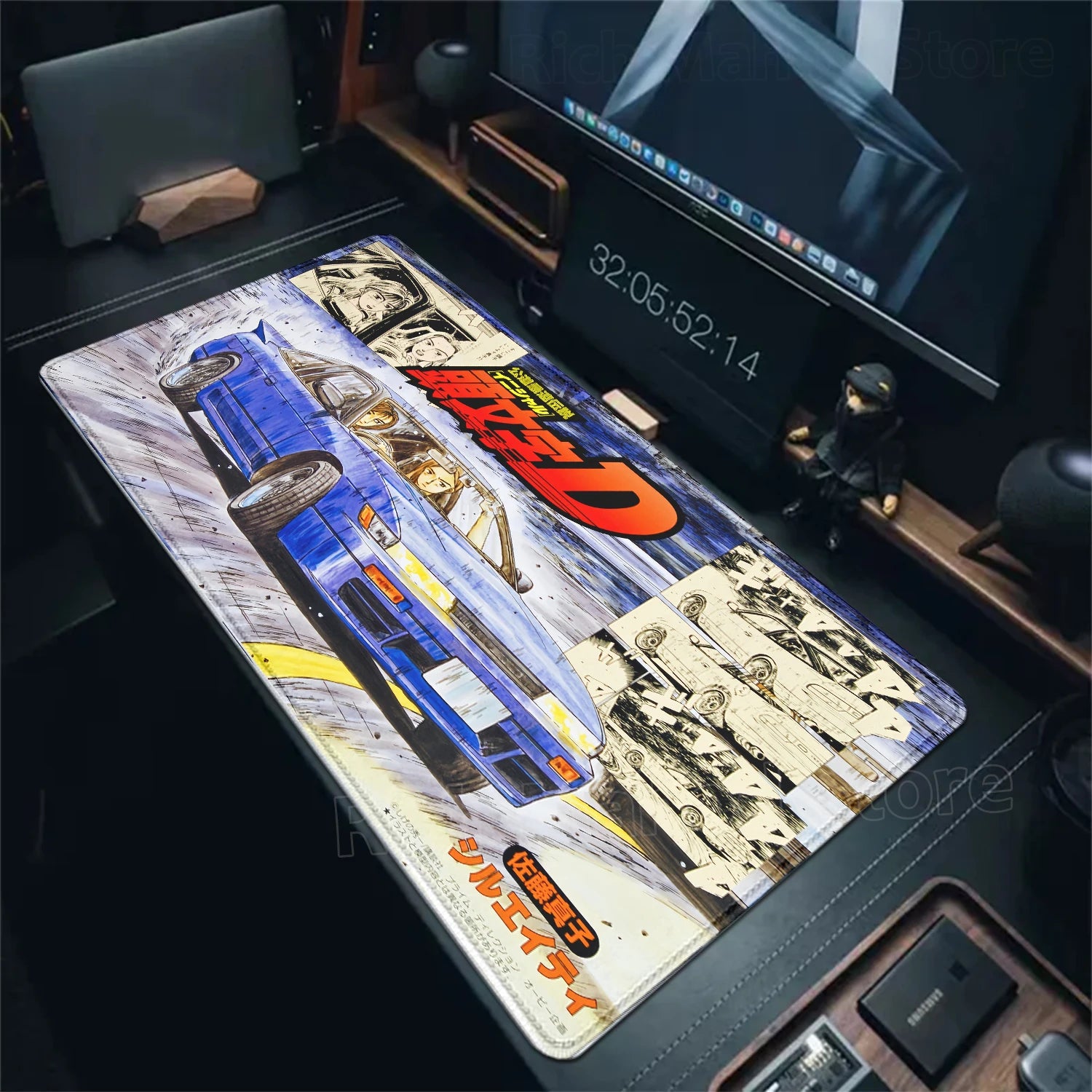 Anime I-Initial D AE86 Mousepad Large Anti-Slip Mouse Pad Stitched Edges Mat Desk accessories XXL Gaming Keyboard Pad 900x400mm