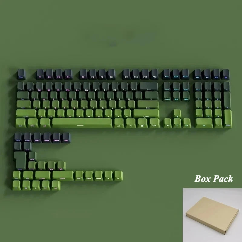 135 Key Cherry Profile Green Grape Keycaps Side Print Shine Through Keycaps Double Shot PBT Keycap for MX Switch Gaming Keyboard