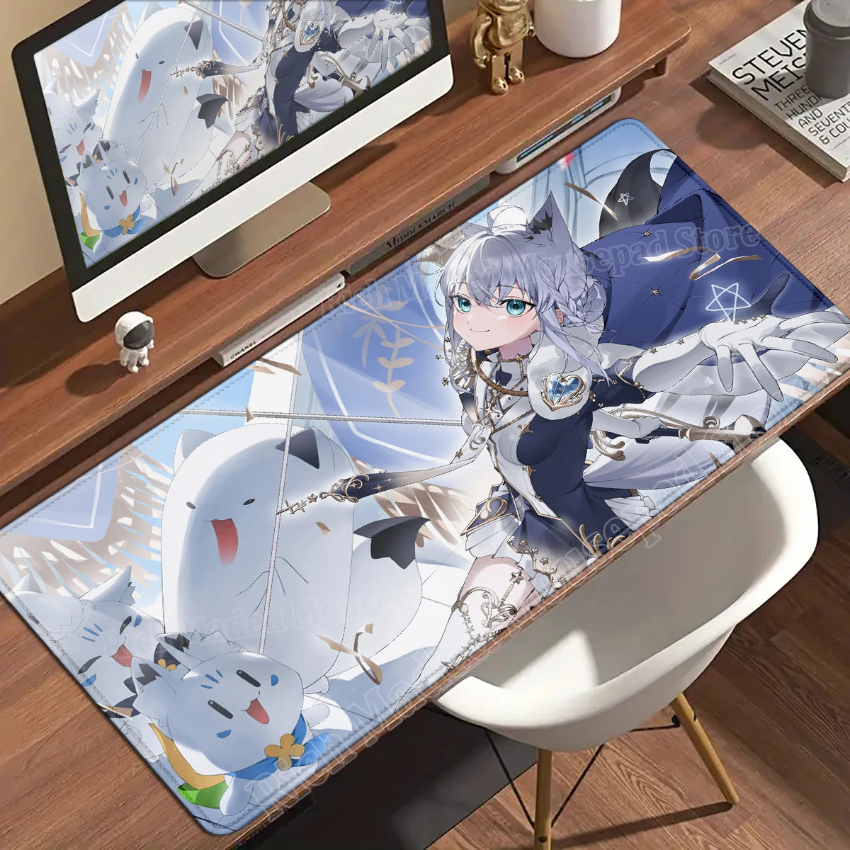 Shirakami Fubuki Mouse Pad Laptop Hololive Large Gaming Keyboard Rug PC Kawaii Anime Girl Mousepad XXL Gamer Pc Cabinet Desk Mat
