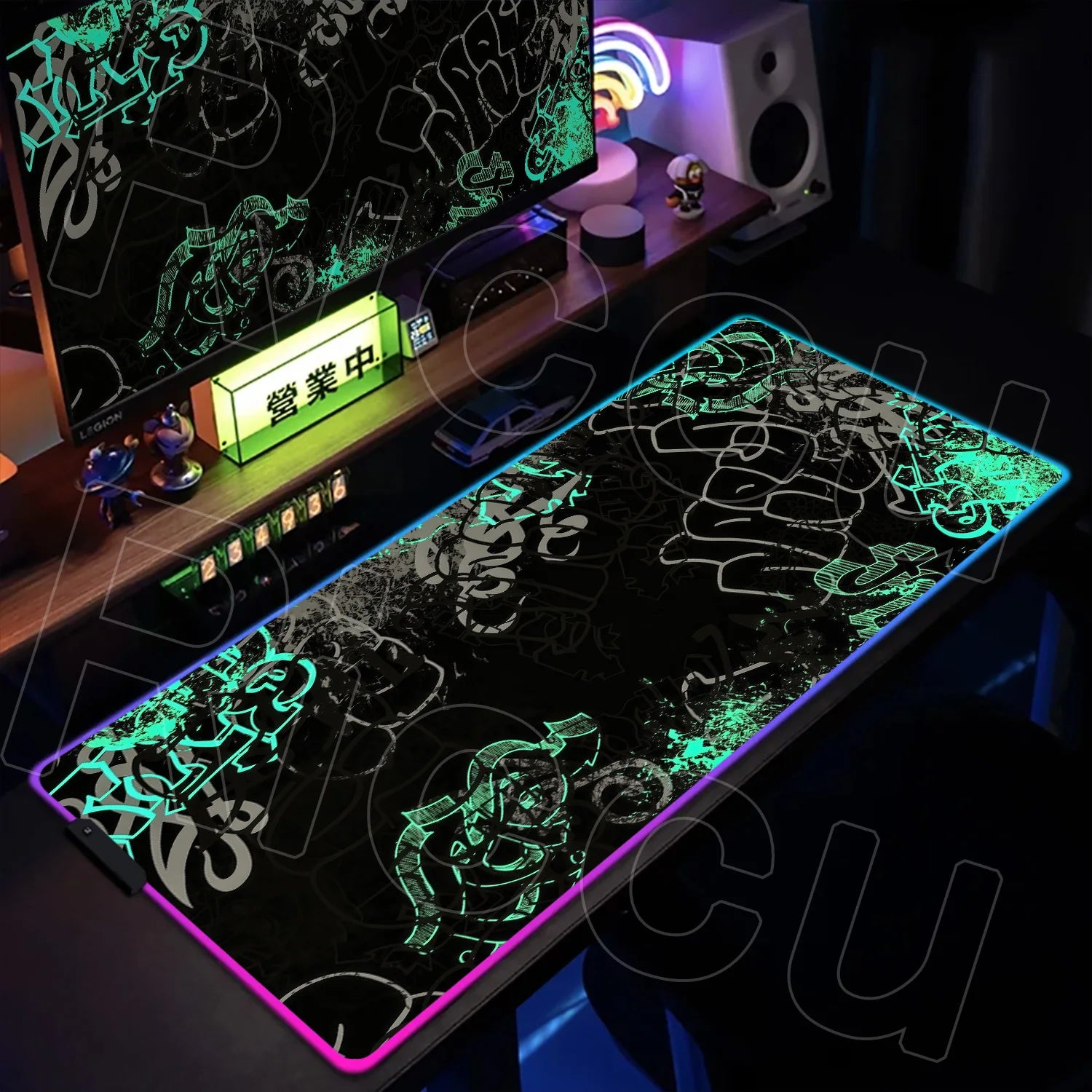 RGB 1000x500mm Street Graffiti Art Gaming Mouse Pad Table Pad Mousepad Computer expand Rubber accessories Keyboard LED Desk mat