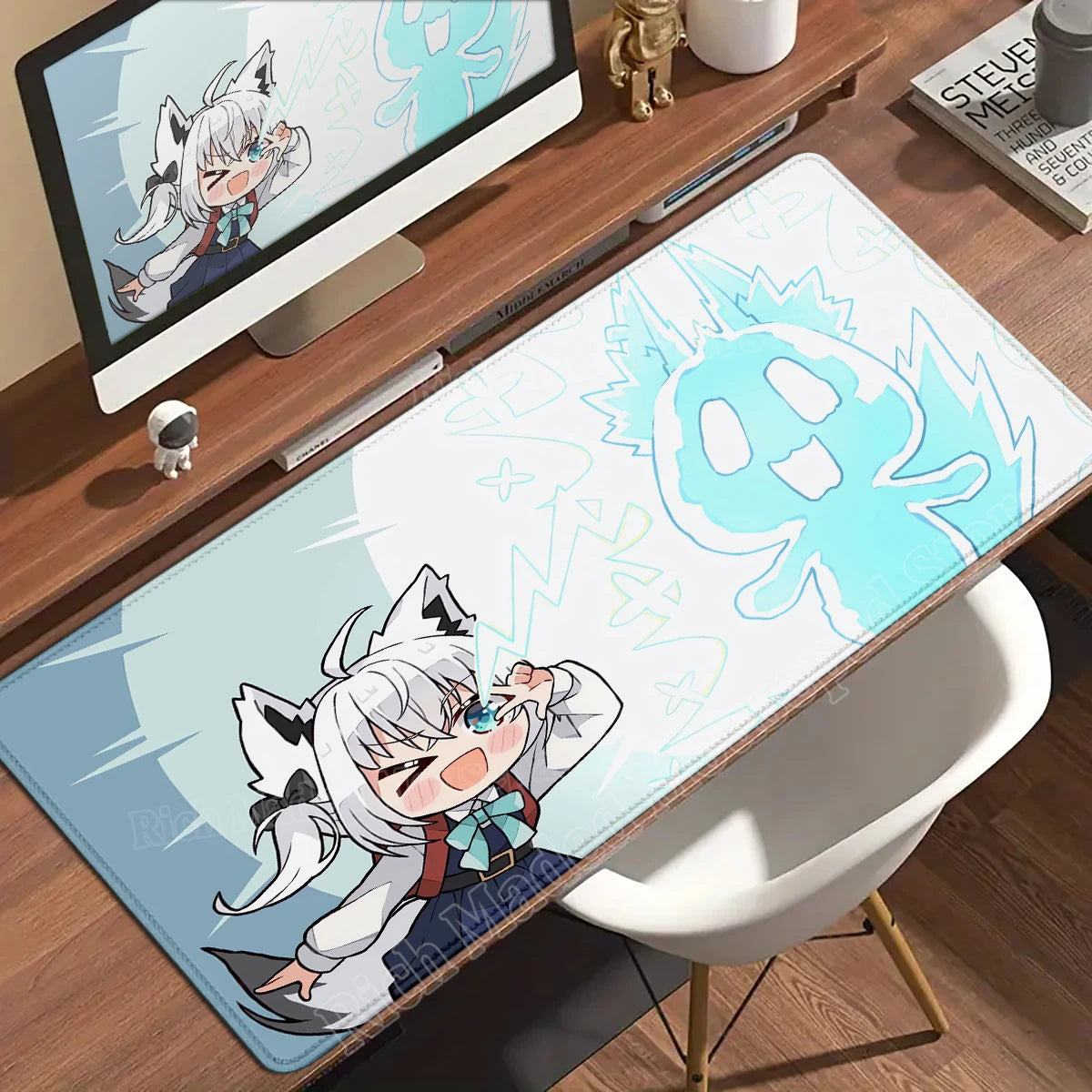 Shirakami Fubuki Mouse Pad Laptop Hololive Large Gaming Keyboard Rug PC Kawaii Anime Girl Mousepad XXL Gamer Pc Cabinet Desk Mat