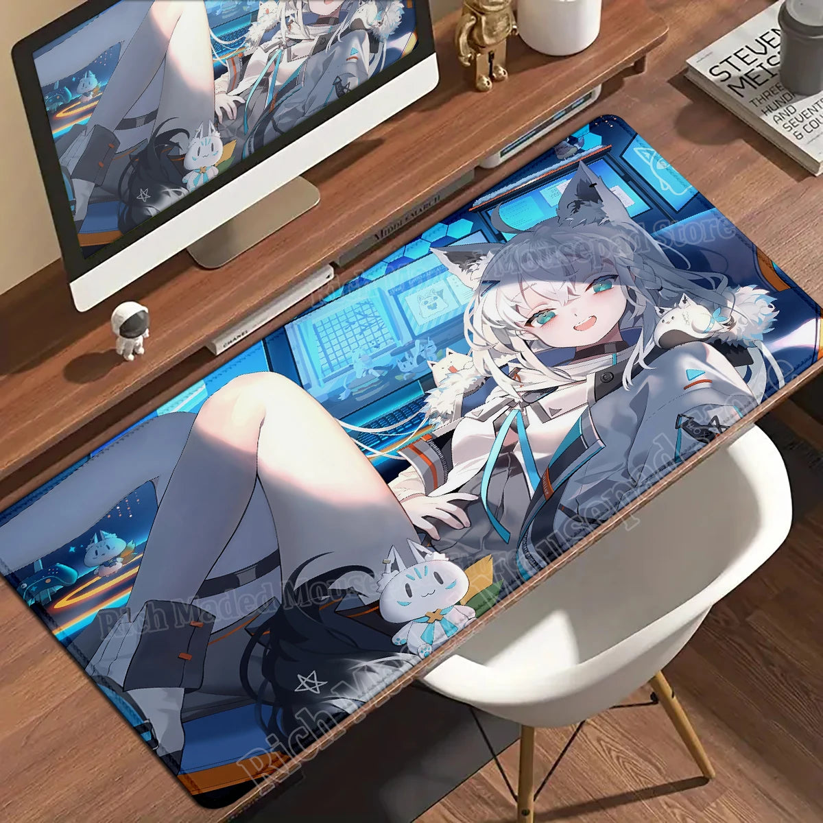 Shirakami Fubuki Mouse Pad Laptop Hololive Large Gaming Keyboard Rug PC Kawaii Anime Girl Mousepad XXL Gamer Pc Cabinet Desk Mat